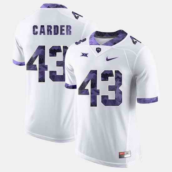Men Tcu Horned Frogs Tank Carder College Football White Jersey